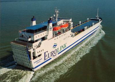 5054 Het schip 'Euromagique' (bouwjaar 1977) van Eurolink Ferries van de veerdienst Vlissingen-Sheerness, opvolger van ...