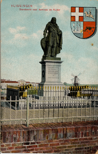 5529 'Vlissingen. Standbeeld voor Admiraal de Ruijter'Standbeeld M.A. de Ruyter, Keizersbolwerk, Boulevard de Ruyter.