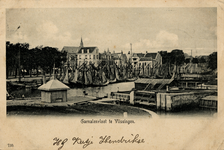 5810 'Garnalenvloot te Vlissingen.' De Engelse- of Vissershaven met op de achtergrond de Nieuwendijk en Ballastkade