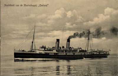 5820 'Nachtboot van de Maatschappij Zeeland' Eén der schepen van de Stoomvaartmij. Zeeland.