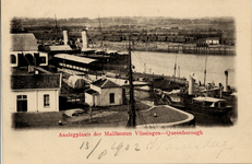 6529 'Aanlegplaats der Mailbooten Vlissingen - Queenborough'. De Buitenhaven met op de achtergrond een radermailboot ...