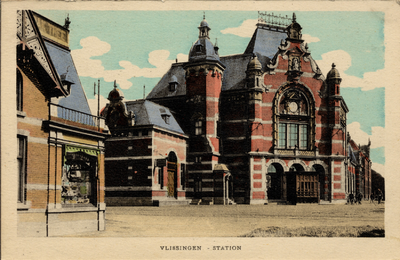 8724 'Vlissingen - Station' Het station aan de Buitenhaven, gebouwd 1894.
