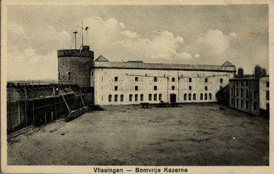 10289 'Vlissingen - Bomvrije Kazerne' De Bomvrije Kazerne, gebouwd in 1812. Aangebouwd aan de Gevangentoren of ...