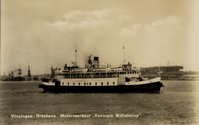 10438 'Vlissingen-Breskens. Motorveerboot Koningin Wilhelmina' Bouwjaar 1928, Provinciale Stoombootdiensten in Zeeland ...