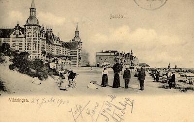 11280 'Vlissingen. Badhotel'. Boulevard Evertsen, Grand Hotel des Bains, (later Britannia) geopend op 26 juni 1886