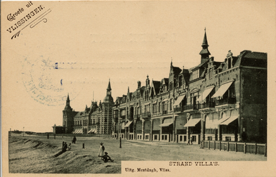 11344 'Groete uit Vlissingen. Strand Villa's'. Boulevard Evertsen met links het Grand Hotel des Bains