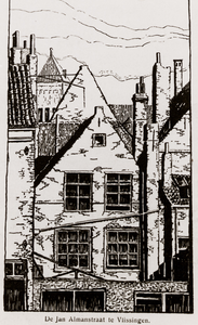 13552 Afbeelding van de Jan Almanstraat, een achterstraatje voor de woningen aan de noordzijde van de Stenenbeer. ...