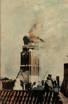 13556 'Groote brand te Vlissingen, 5 Sept. 1911. Het omvallen van den toren'Brand St. Jacobskerk.