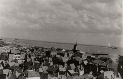 14654 Panorama van de oude binnenstad van Vlissingen gezien in de richting van de Oranjedijk