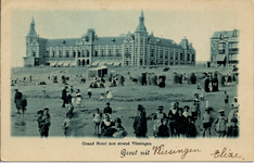 15170 'Grand Hôtel met strand Vlissingen. Groet uit'Badstrand het het Grand Hotel des Bains (later Britannia) op ...