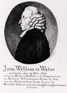 15777 Portret van Jona Willem te Water, predikant in Vlissingen. Overleden op 19 okt. 1822. In leven Doctor en ...