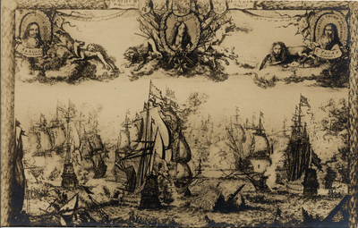 16851 'Beroemde zeeslag bij Kijkduin op 21 Augustus 1673 waarbij de vereenigde Fransche en Engelsche Vloten door De ...