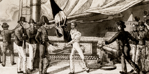 17508 Jacob Hobein (1810-1888), overhandigd de geredde vlag in 1831.