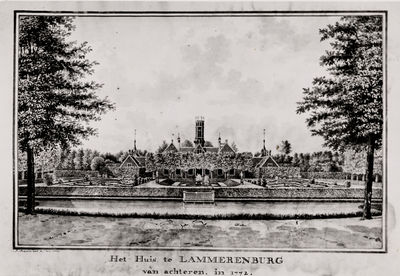 17742 Recht over het groot Bassein te Lammerenburg te zien, naar den Zineschen Tempel, in 1772.