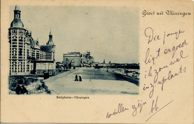 17862 'Badplaats - Vlissingen. Groet uit Vlissingen'. Boulevard Evertsen met op de voorgrond het Grand Hotel des Bains