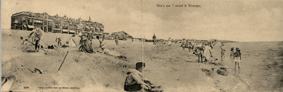 17885 'Villa's aan 't strand te Vlissingen' Gezicht op het badstrand met links de huizen aan de boulevard (Boulevard ...