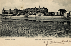 17886 'Vlissingen. Grand Hôtel met Villa's en Strand'Badstrand en Boulevard Evertsen met het Grand Hotel des Bains ...
