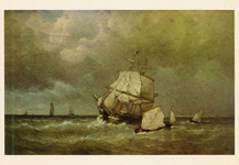 18449 'De rede van Vlissingen met beloodsen van schepen, 1887. Olieverfschilderij, door J.F. Schütz.'