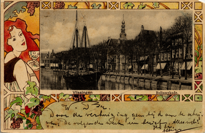 18514 'Vlissingen. Bellamykade.' De Bellamykade met de Koopmanshaven