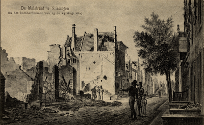 18523 'De Walstraat te Vlissingen na het bombardement van 13 en 14 Aug. 1809'