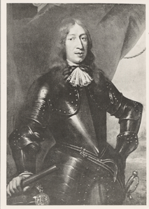 18725 W.J. Baron van Ghent, admiraal, geb. 1626. Gesneuveld in 1672 bij Solebay. Foto reproduktie naar een schilderij ...