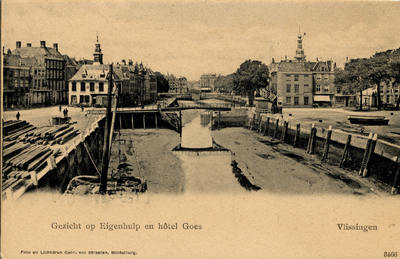 18892 'Gezicht op Eigenhulp en hotel Goes. Vlissingen'Gezicht op het Beursplein met Beursgebouw, Voorhaven en ...