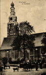19025 'Vlissingen. St. Jacobskerk'Gezien vanuit de Schuitvlotstraat met op de voorgrond een hondenkar.