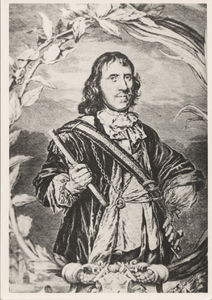 19076 Cornelis Evertsen, admiraal, geb. 1610 te Vlissingen. Gesneuveld in 1666 in de vierdaagse zeeslag. Foto ...