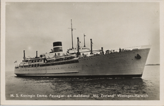 19325 'M.S. Koningin Emma, Passagier- en Maildienst 'Mij. Zeeland' Vlissingen-Harwich' Stoomvaartmij. Zeeland, m.s. ...