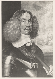 19557 J. van Wassenaar van Obdam, admiraal. Geb. in 1610 gesneuveld in 1665. Foto reproduktie naar een schilderij van ...