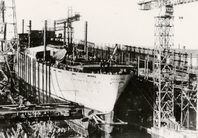 19637 Kon. Mij. De Schelde. Bouw van het vrachtschip Brastagi. Bouwnummer 203. Bouwjaar 1937