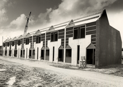 19658 Bouw van woningen in de nieuwe wijk Papegaaienburg.
