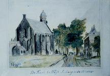 19676 De kerk te West Souburg aan het Marnixplein eind 18e eeuw. (in afwijking van tekst onder schilderij) Foto van een ...