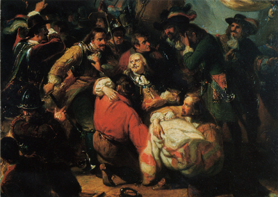 20967 'De dodelijke verwonding van M.A. de Ruyter' N. Pieneman, circa 1850. In 1676 werd Michiel de Ruyter zwaar gewond ...