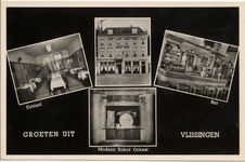 21021 'Groeten uit Vlissingen'. Vier afbeeldingen van Hotel-café-restaurant Maldegem aan het Beursplein. Afbeeldingen ...