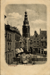 21306 'Vlissingen. St. Jacobstoren' Gezicht op de IJzeren Brug, Kerkstraat en St. Jacobstoren. Rechts de Bellamykade