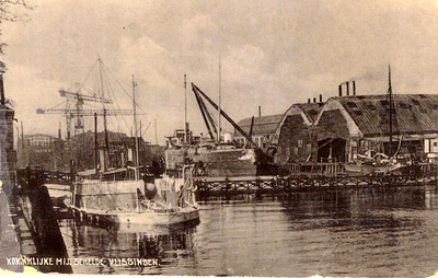 21509 'Koninklijke Mij. Schelde-Vlissingen.' Koninklijke Maatschappij de Schelde (KMS). De Dokhaven met Tonnenbrug ...