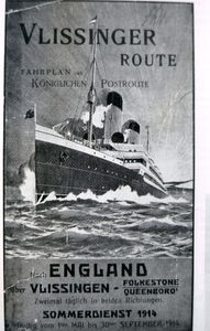 21848 Een poster uit 1914 van de Stoomvaartmij. Zeeland (SMZ).