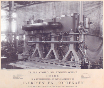 22374 Triple compound stoommachine van 5.000 ihp voor de pantserschepen Evertsen en Kortenaer