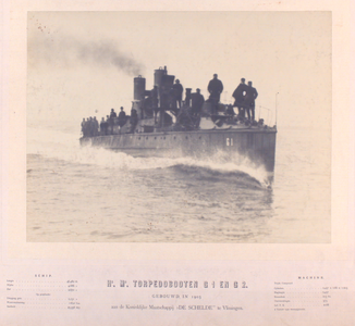 22533 Kon. Mij. De Schelde, bouwnummer 109. Torpedoboot. Bouwjaar 1905. Gesloopt 1918. Eigenaar Koninklijke Marine