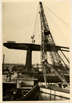 23422 Bouw van de nieuwe Keersluisbrug. Officieel in gebruik genomen op 11-9-1954
