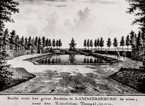 24494 Dwars over het groot Bassein te Lammerenburg te zien, op de stad Vlissingen, in 1772.