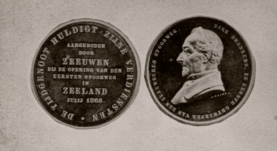25814 Gouden erepenning (bronzen afslag in muntkabinet van Zeeuws genootschap), door ingezetenen van Vlissingen, ...