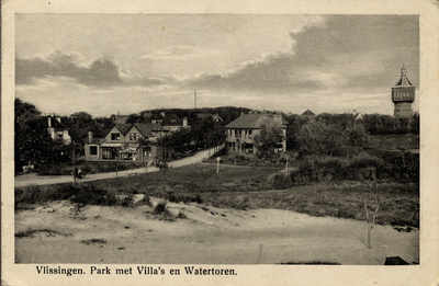 27608 'Vlissingen. Park met Villa's en Watertoren.' De Parklaan met villa's