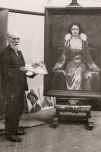 29058 Kunstschilder Gerard Jacobs (1865-1957), geb. te Antwerpen. In 1920 mede-oprichter en bestuurslid van Kunstkring ...