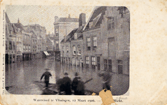 29325 'Watervloed te Vlissingen, 12 Maart 1906. - Kleine  Markt'