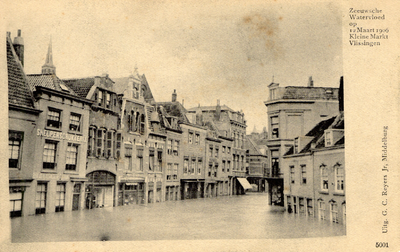 29327 'Zeeuwsche Watervloed op 12 Maart 1906 Kleine Markt Vlissingen'