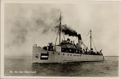 29382 'Hr. M. van Meerland'. Hr. Ms. mijnenlegger Van Meerlant. 14-10-1919: Op stapel gezet bij de werf 'Gusto' te ...