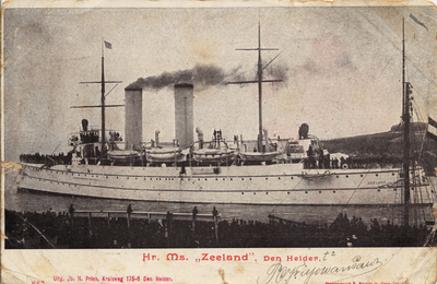 29389 'Hr. Ms. 'Zeeland', Den Helder' Kon. Marine, pantserdekschip annex kruiser, gebouwd in 1898 door de Kon. Mij. De ...