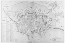 29871 Plattegrond. Plan der vesting Vlissingen uit 1841 met gebouwen, straten en pleinen. Gecopieerd aan het Dept. Van ...